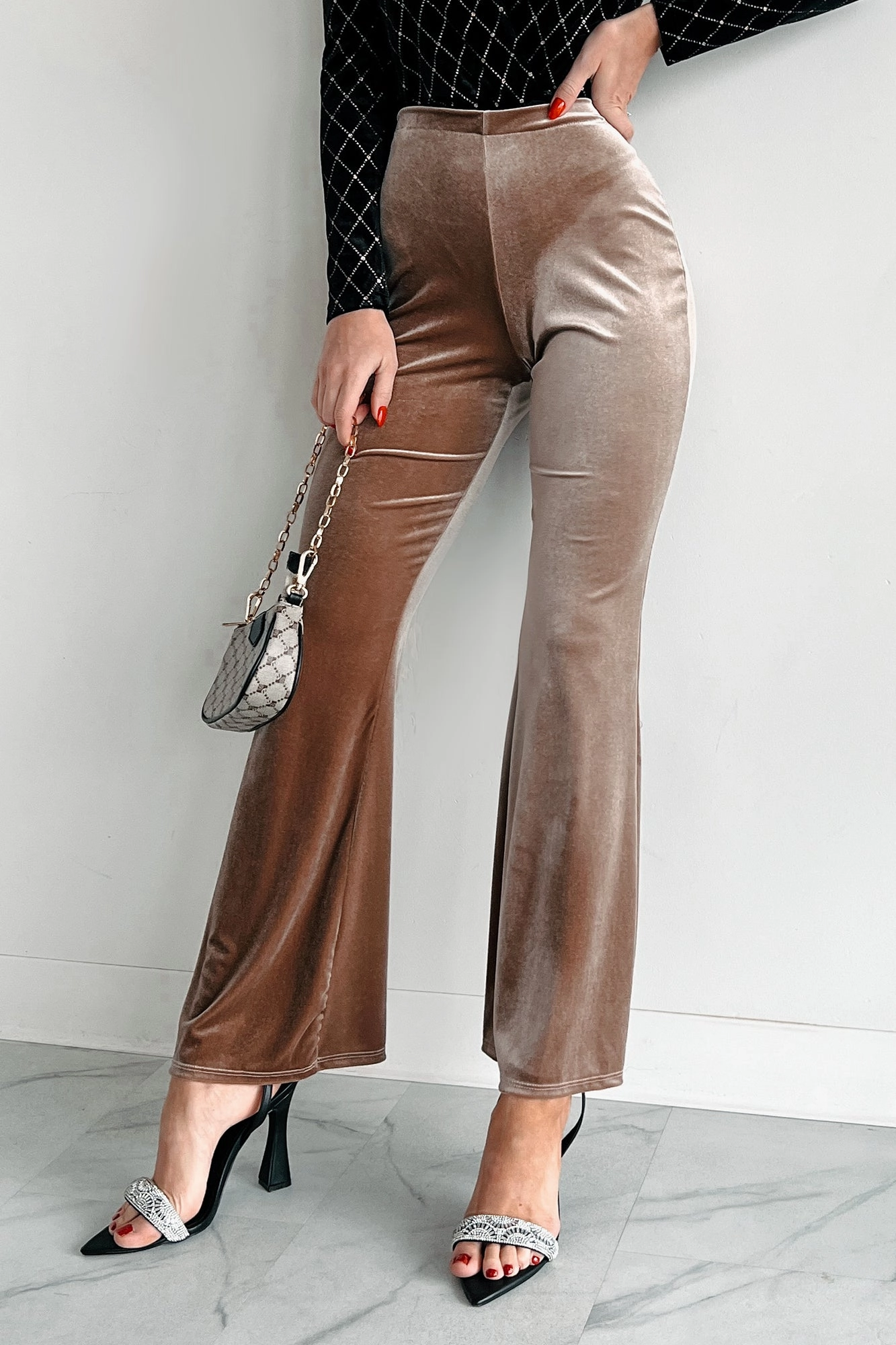 Essential Wear Casual Edge Timeless Treasures Velvet Pants (Tan)