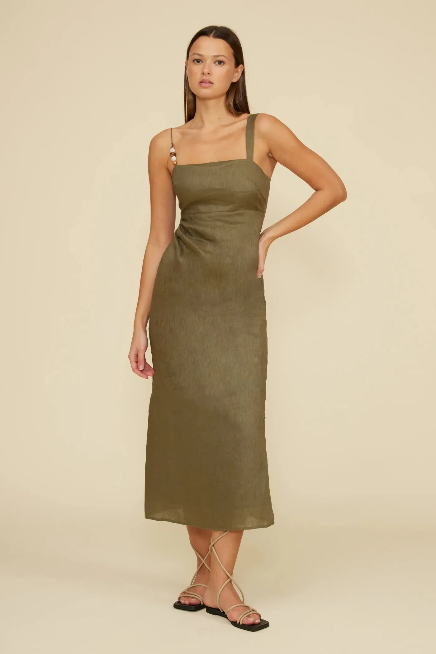 Fit for All Seasons FALLON LINEN MIDI DRESS