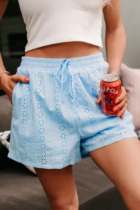 Chill Comfort Fit Backseat Stories Eyelet Boxer Shorts (Blue)