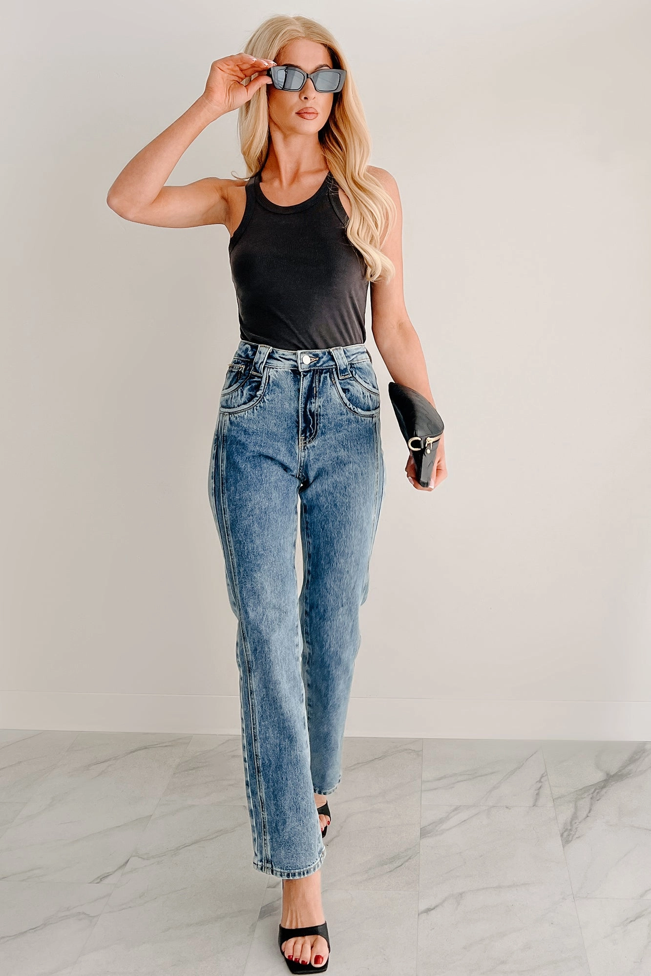 Work Friendly Ada High Rise Saige Dad Jeans (Medium)