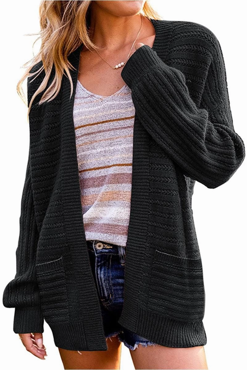 WOMENS KNITTED OPEN FRONT CARDIGAN HypoallergenicFabric