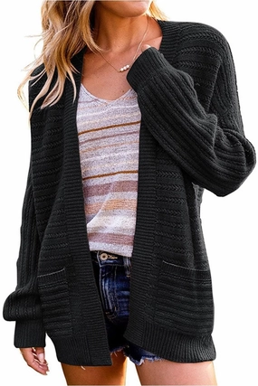 WaterResistantCoating WOMENS KNITTED OPEN FRONT CARDIGAN