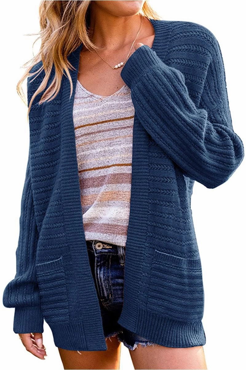 WOMENS KNITTED OPEN FRONT CARDIGAN Reversible design