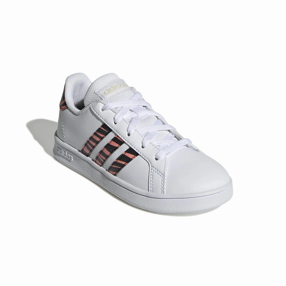 ADIDAS GZ1067 GRAND COURT K JR'S (Medium) White/Black/Red Synthetic Leather Lifestyle Shoes