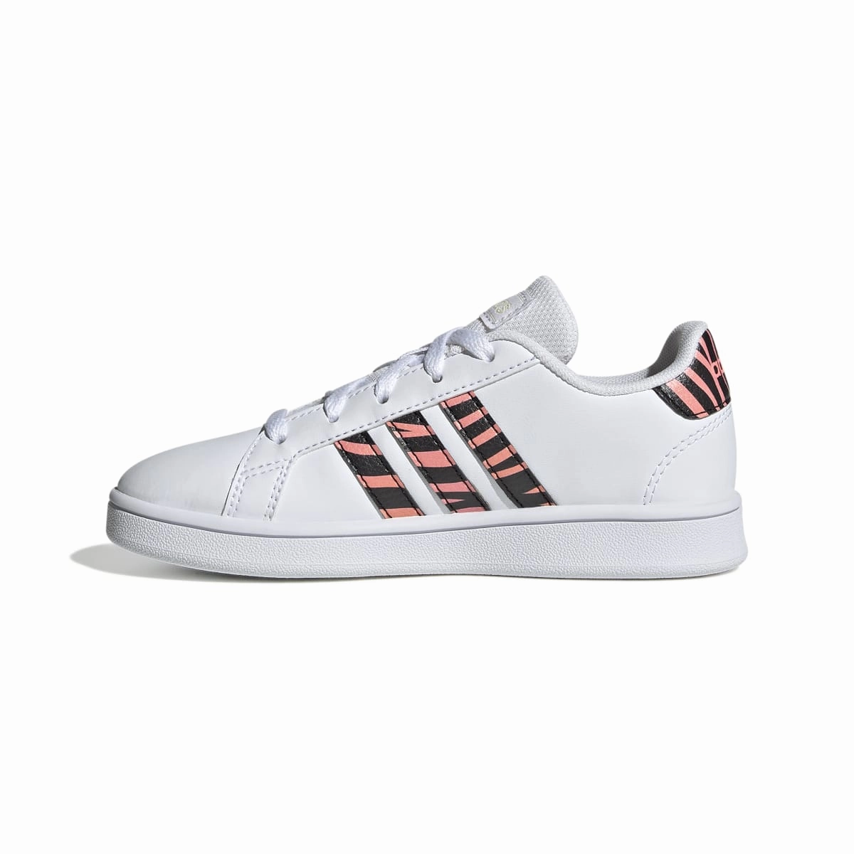 ADIDAS GZ1067 GRAND COURT K JR'S (Medium) White/Black/Red Synthetic Leather Lifestyle Shoes