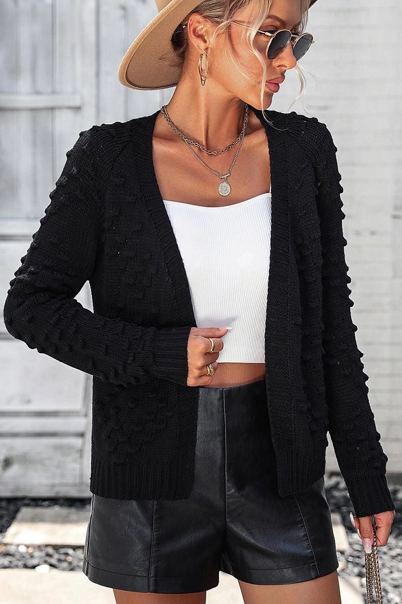WOMEN OPEN FRONT SHORT CARDIGAN Moisture Wicking Material