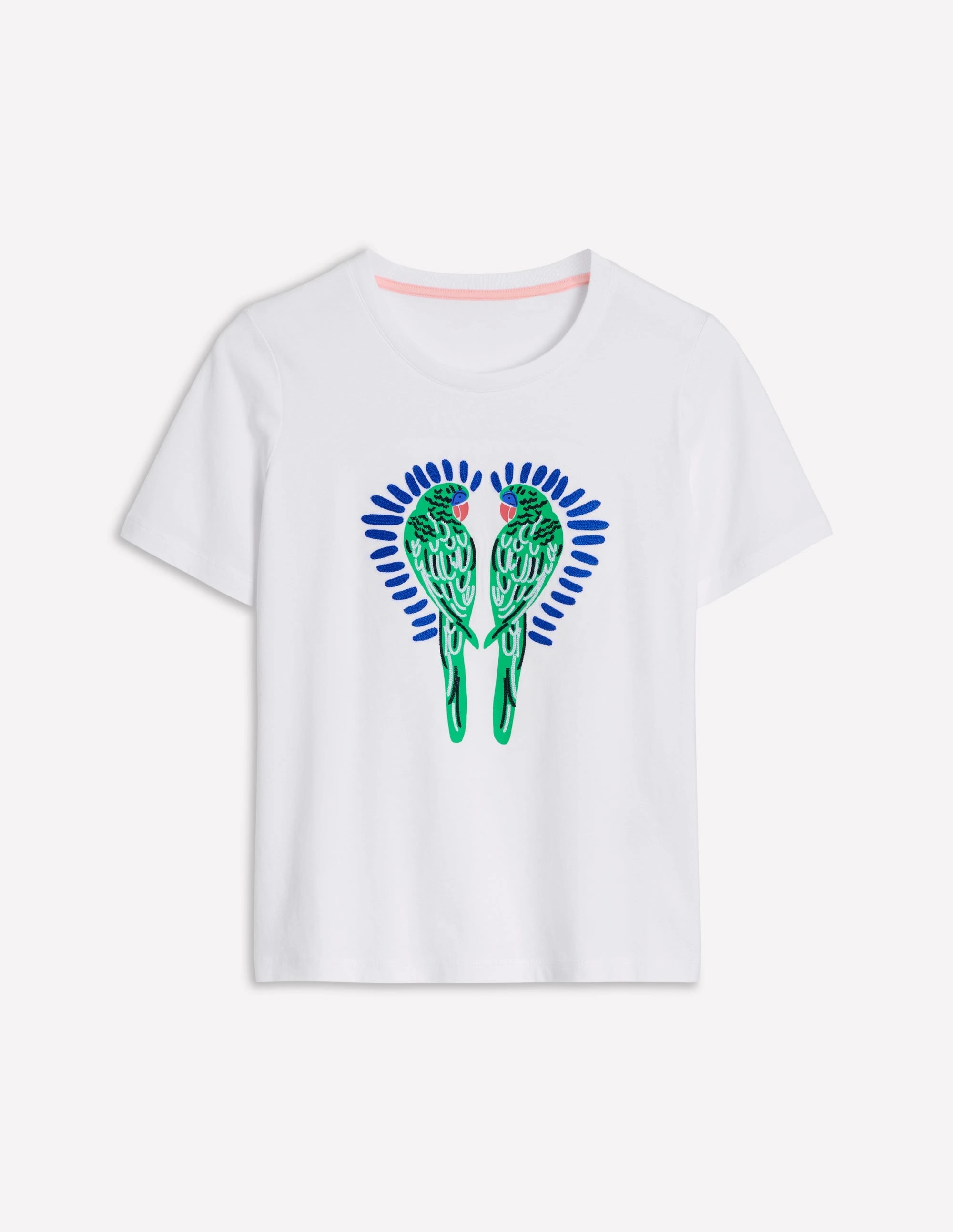 Relaxed Novelty T-Shirt-White, Parrot PolyesterBlend