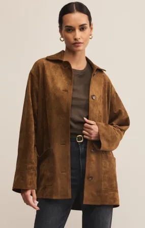 Decker Suede Chore Jacket in Coconut HoodedVersion QuickDrySystem