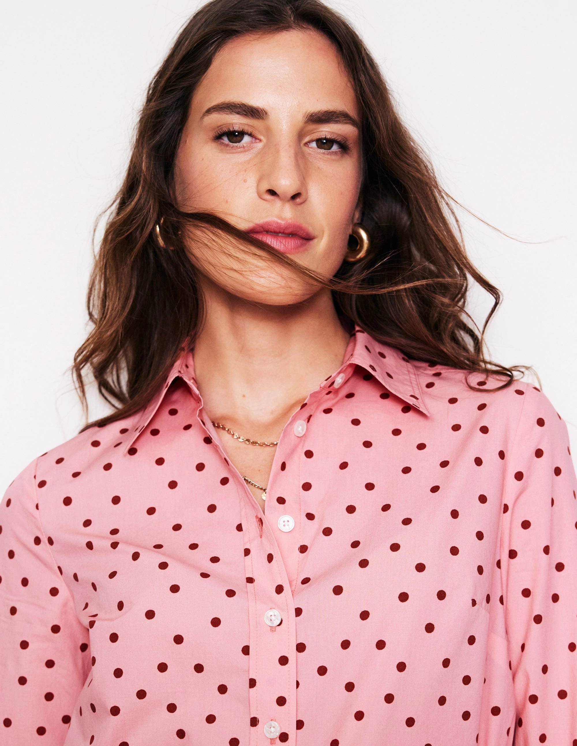 LowProfileDesign SlimFitAdaptation Sienna Cotton Shirt-Almond Pink, Sparse Spot