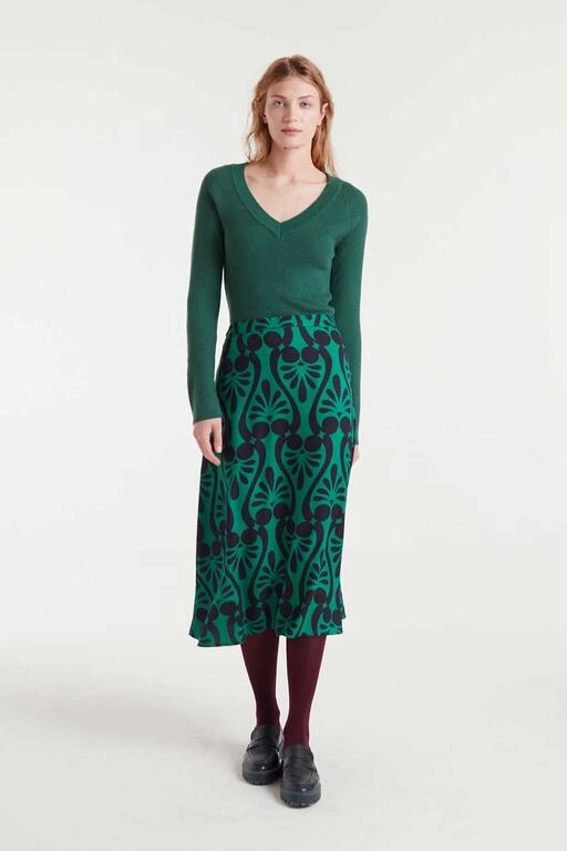 Knit Ribbed Sweater in Green EcoFriendlyBlend