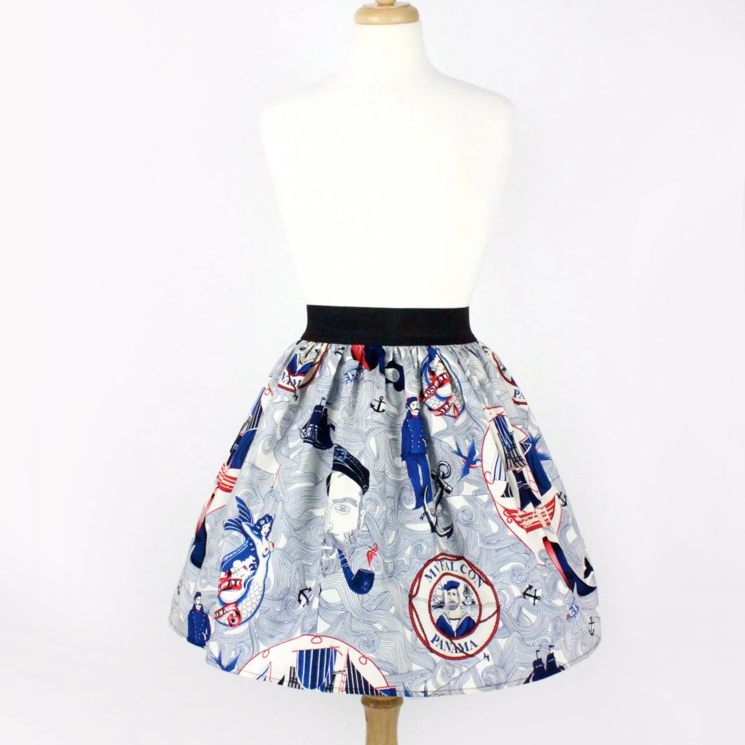 Sailor Jerry Rockabilly Nautical Pleated Skirt  #PS-J111 Pleated Construction