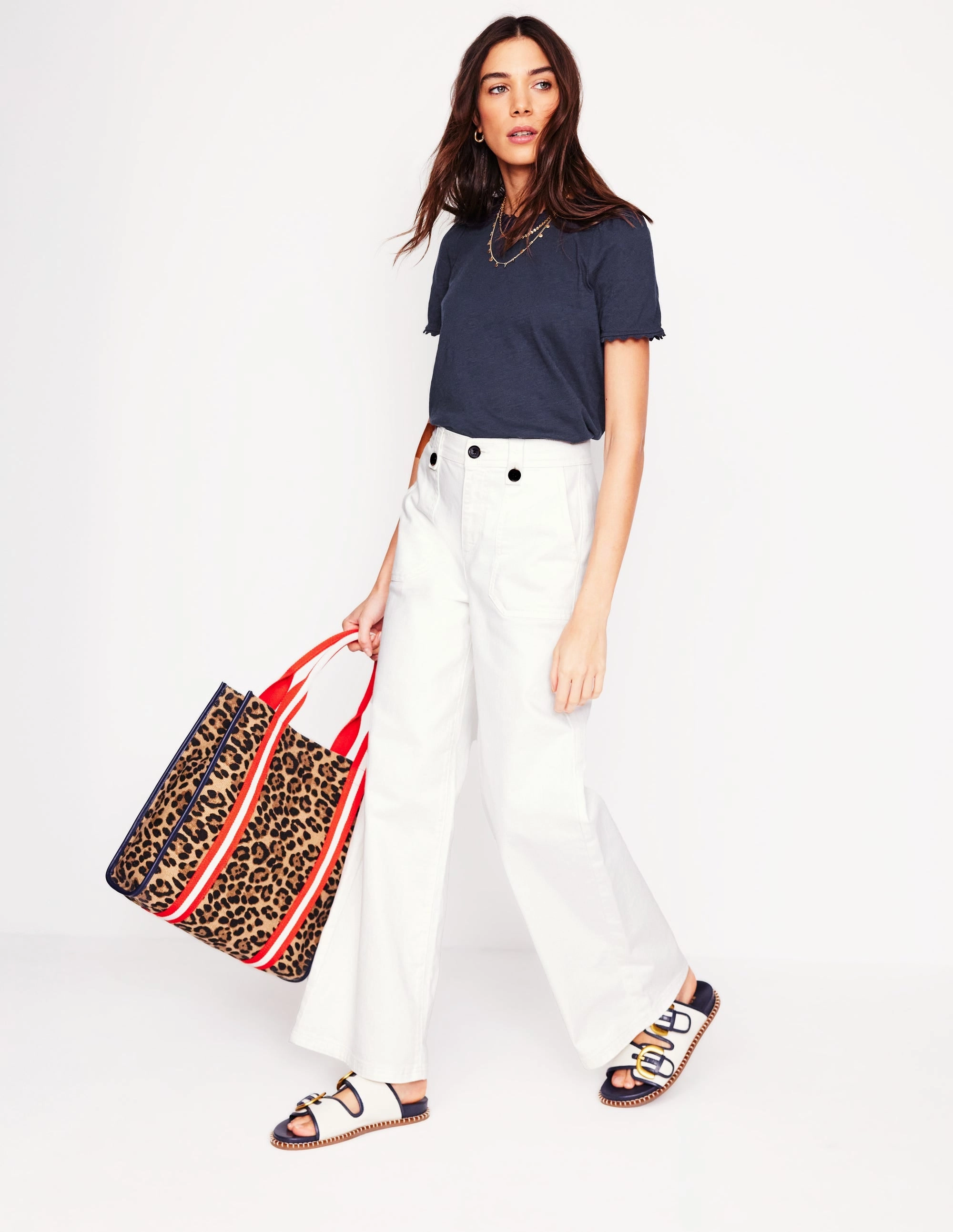 Ali Ricrac T-shirt-Navy Fitted Tank