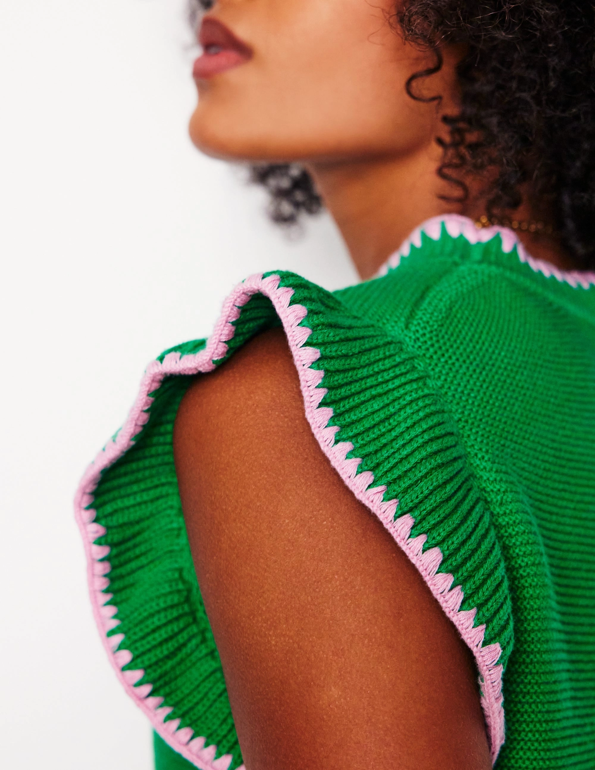 Unisex Fit windy days Lena Stitch Detail Tank-Rich Emerald