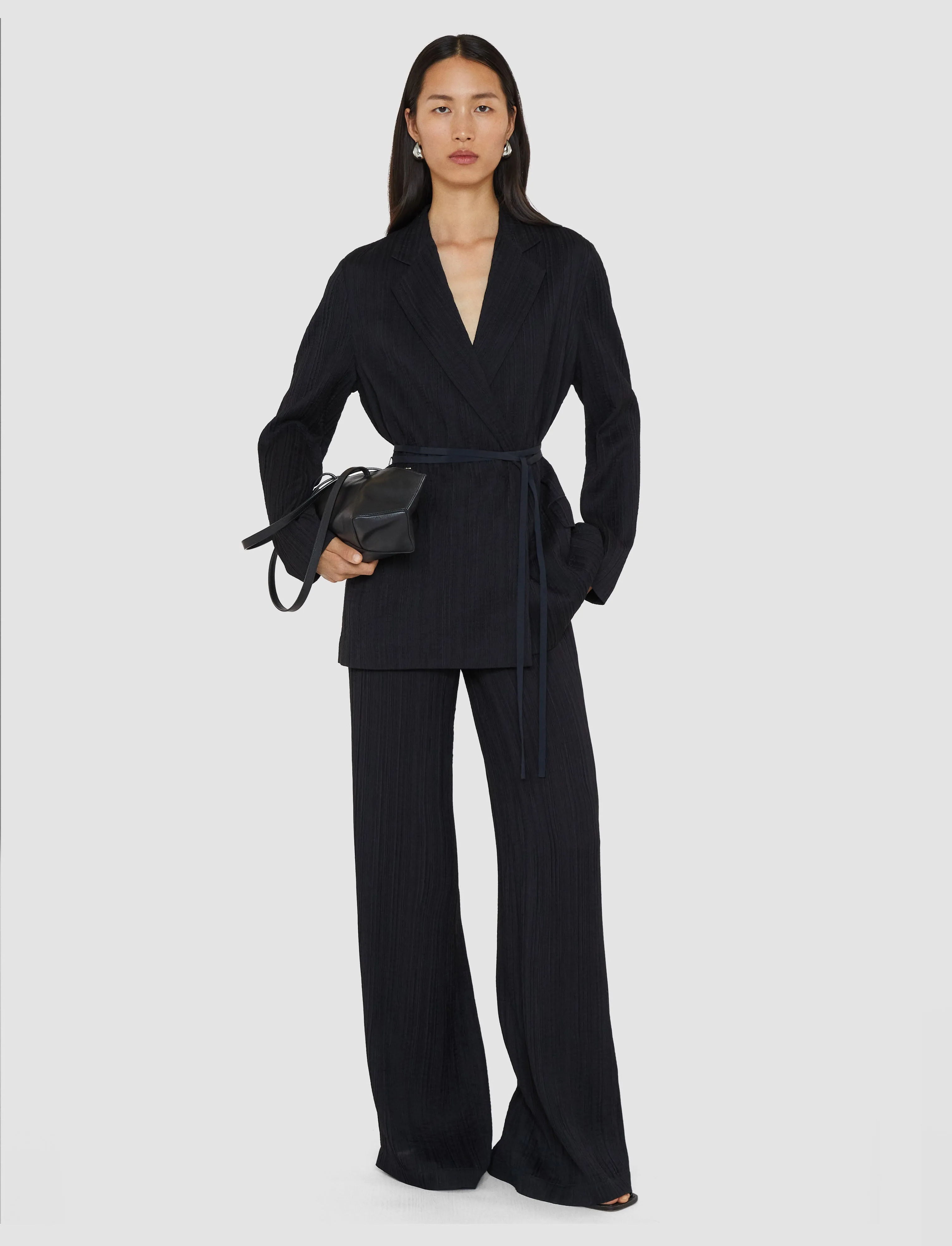 Amelot Pleat Jacquard Jacket Multi Pocket Configuration Hook and loop fasteners