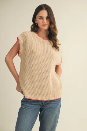 AMY KNIT SWEATER VEST BreathableMeshPanels Lightweight pullover