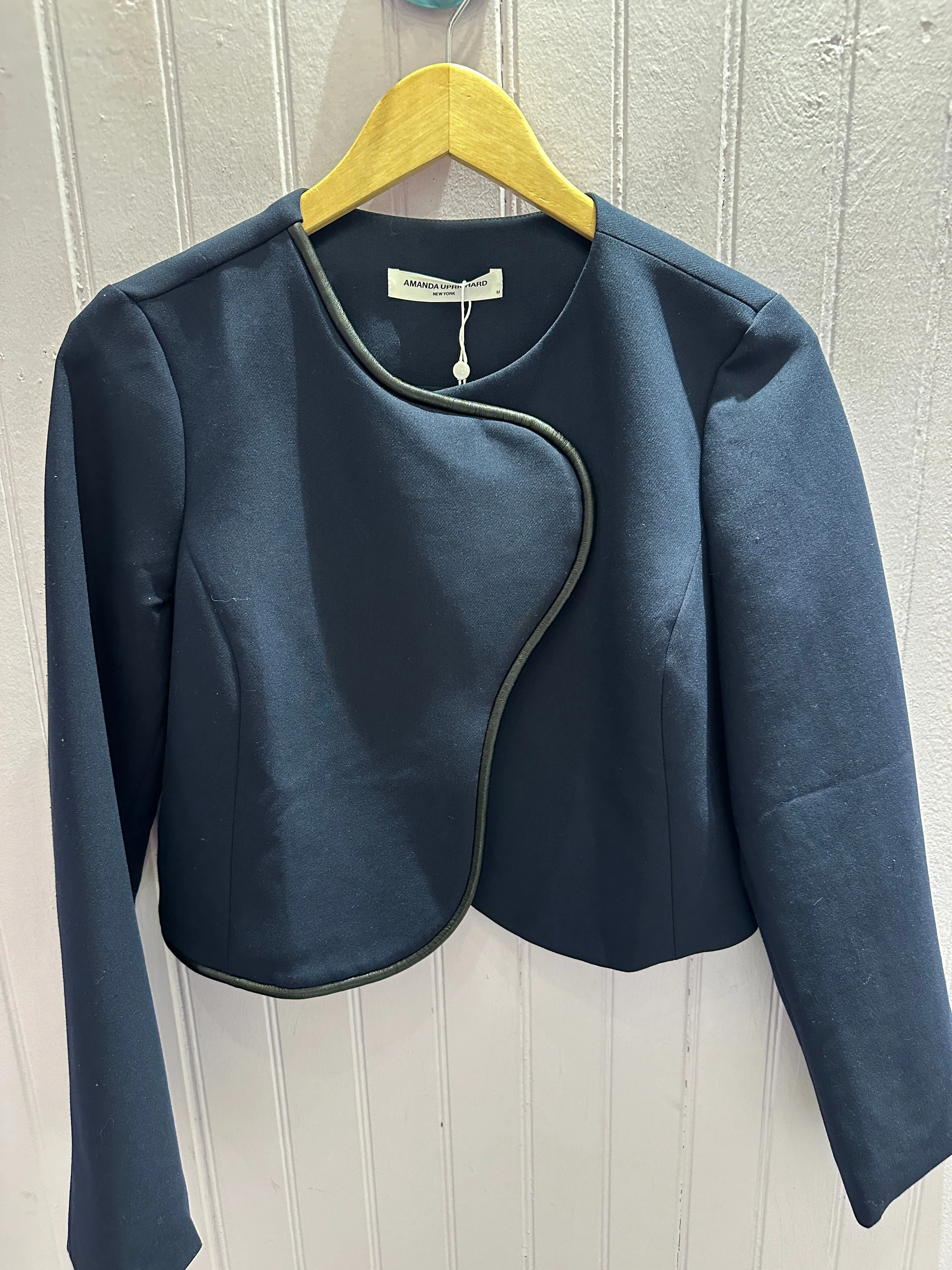 BiodegradableFabric Yarn Dyed Pattern Cloth Andie Jacket in Navy