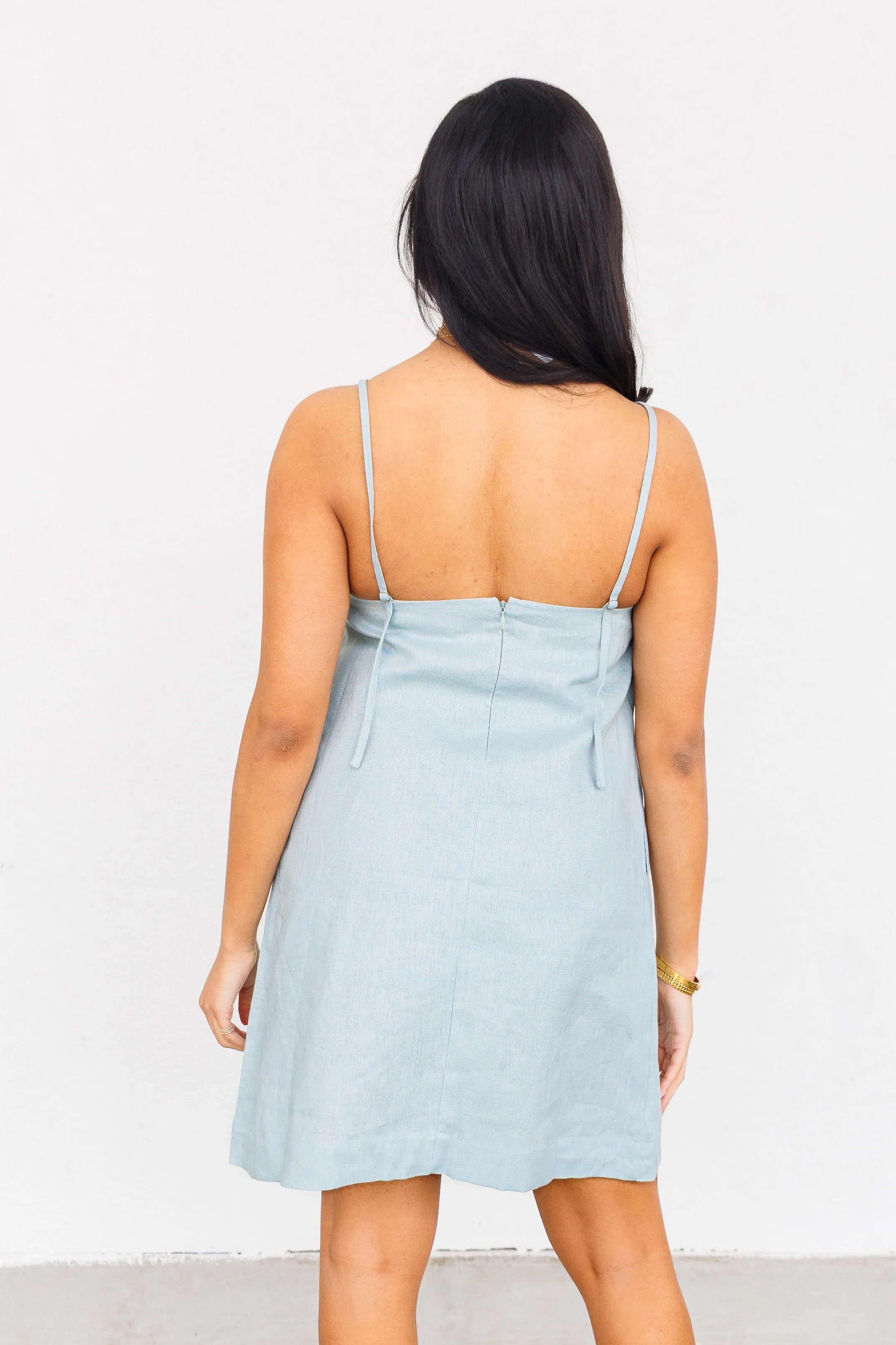 ANDIE LINEN MINI DRESS Calm Flow