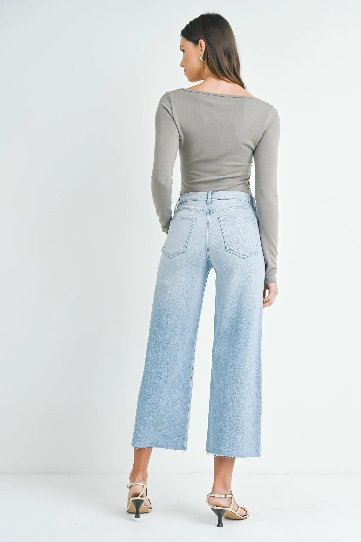 ANNYA SCISSOR CUT JEANS Textured Party Look Soft Universal Basic
