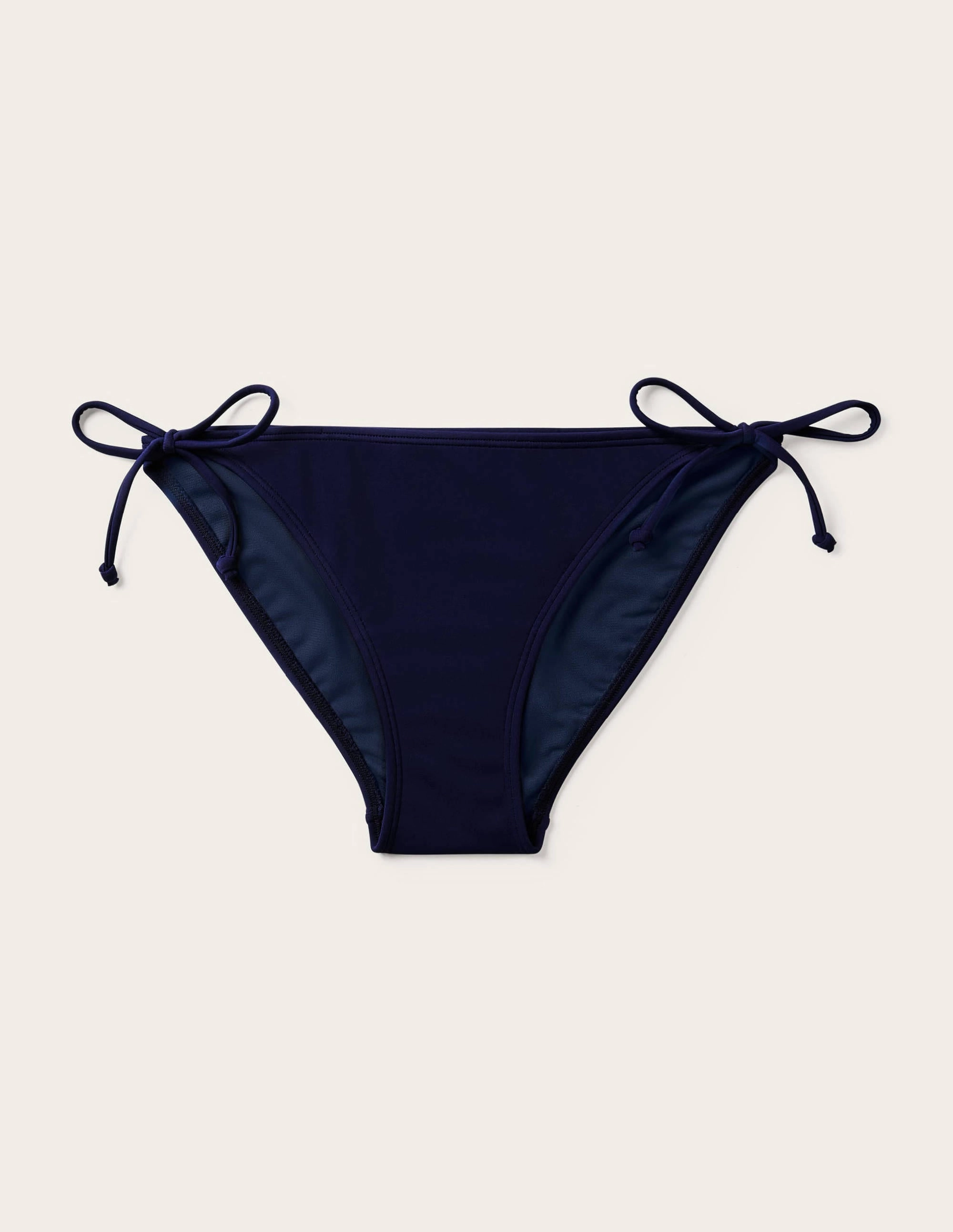 Symi String Bikini Bottoms-French Navy Bonded Seam Engineering Casual Comfort