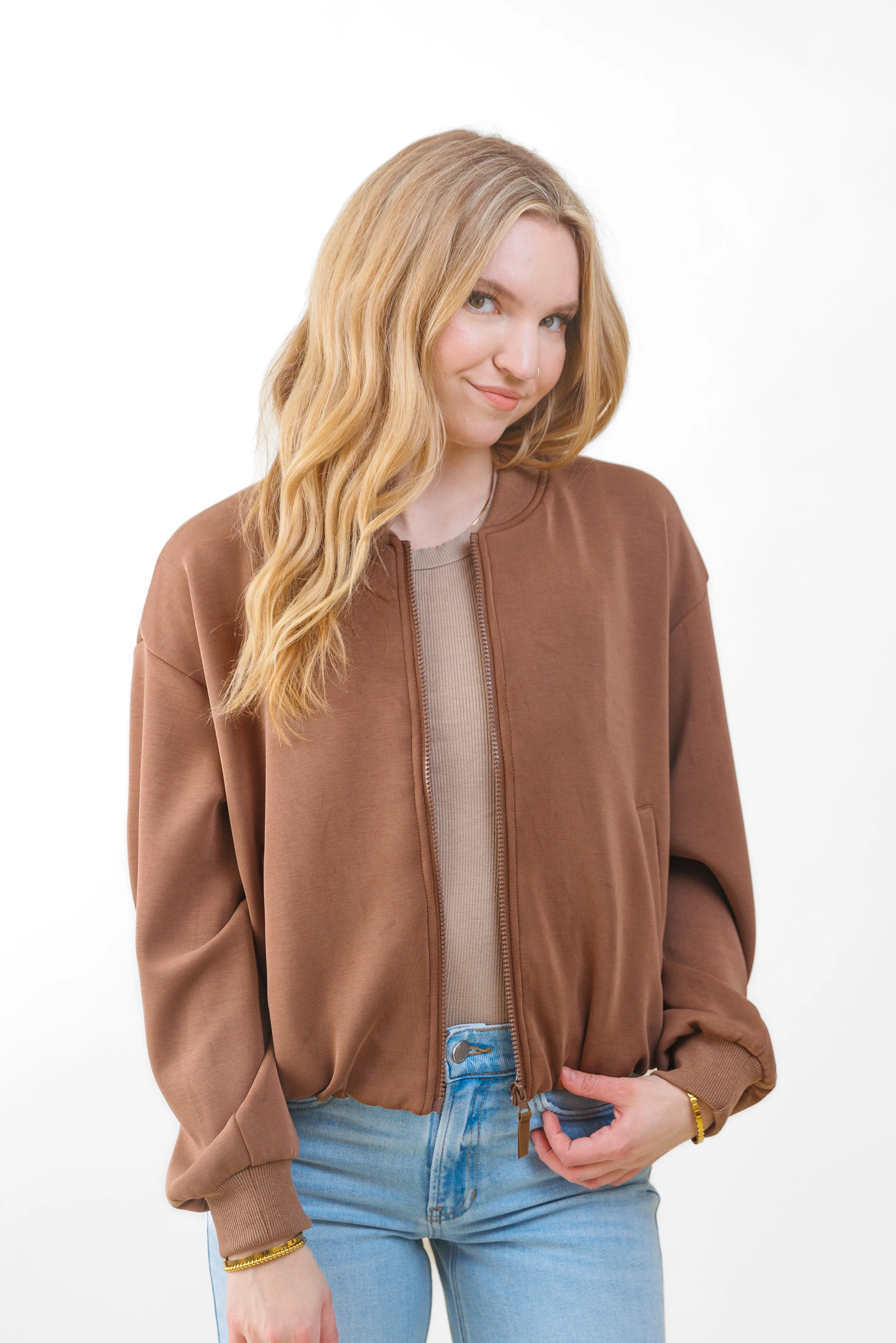 LUCY BOMBER JACKET Seamless construction