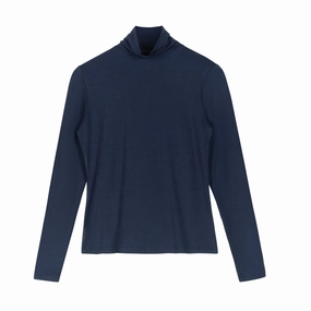 Layering Turtleneck | Navy High Stretch Fabric summer look