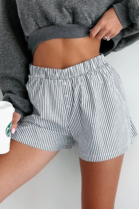 Laid Back Attitude Striped Boxer Shorts (Black/White) Thermoregulating Fabric
