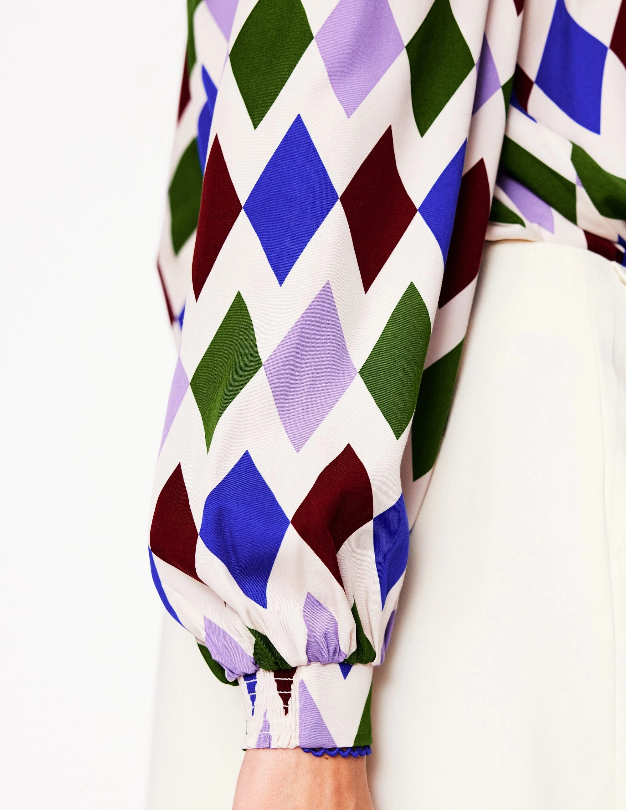 Ara Long Sleeve Top-Multi, Diamond Stripe PocketDetails