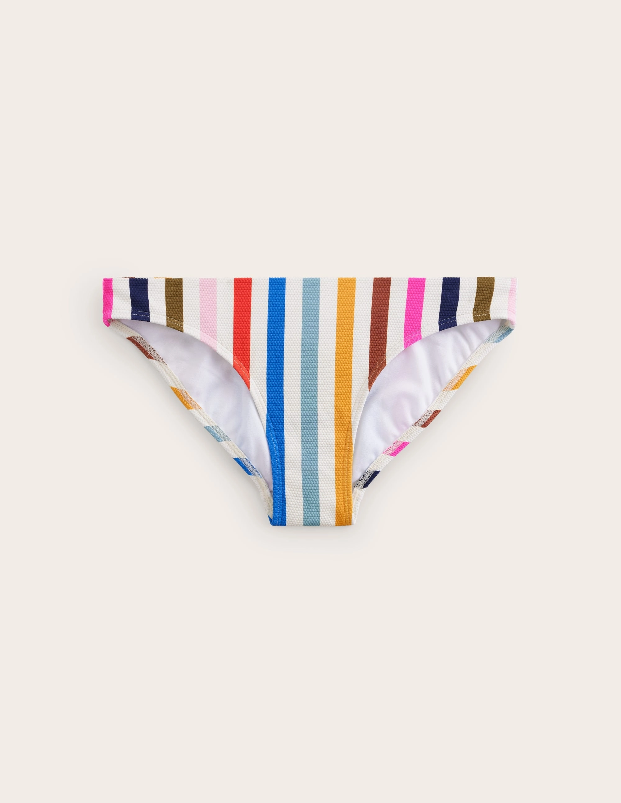Arezzo Texture Bikini Bottoms-Multi Stripe Pool Days