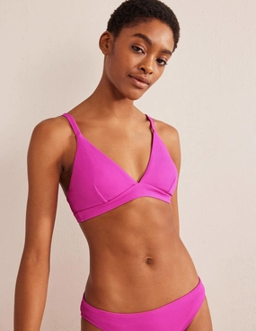 Arezzo V-neck Bikini Top-Amazing Pink Texture Classic-Silhouette