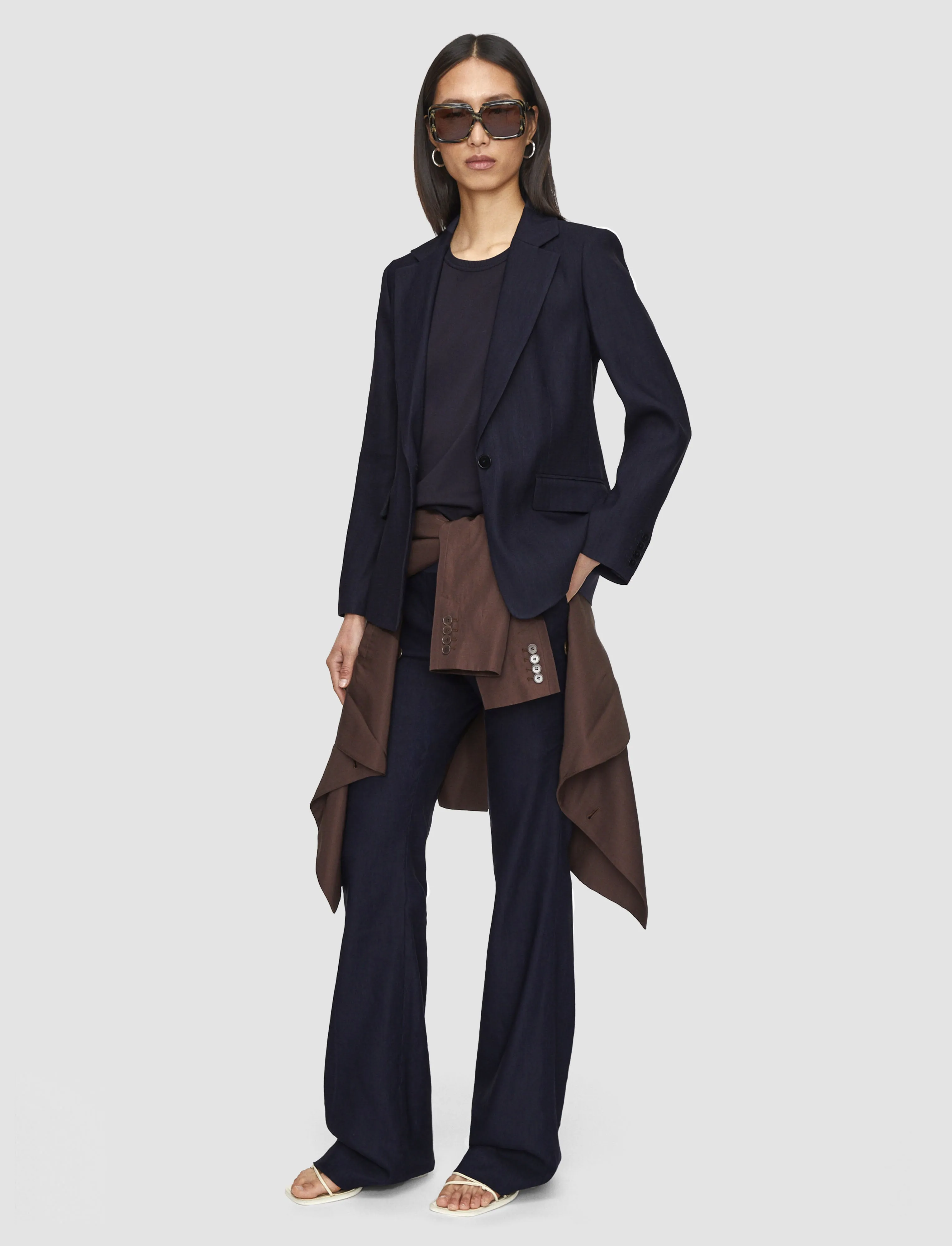 Anti Snag Zipper Pulls Marty Linen Stretch Jacket