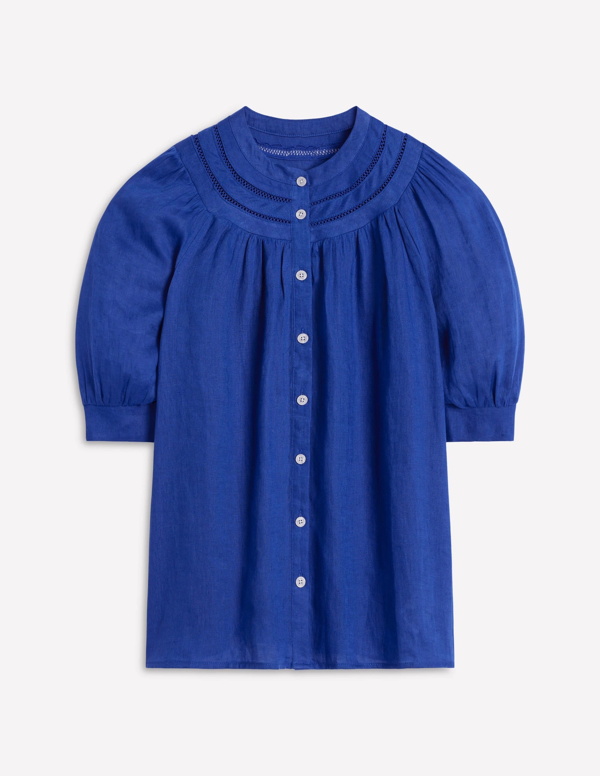 Winter Fashion WrinkleResistant Bea Linen Top-Bright Blue