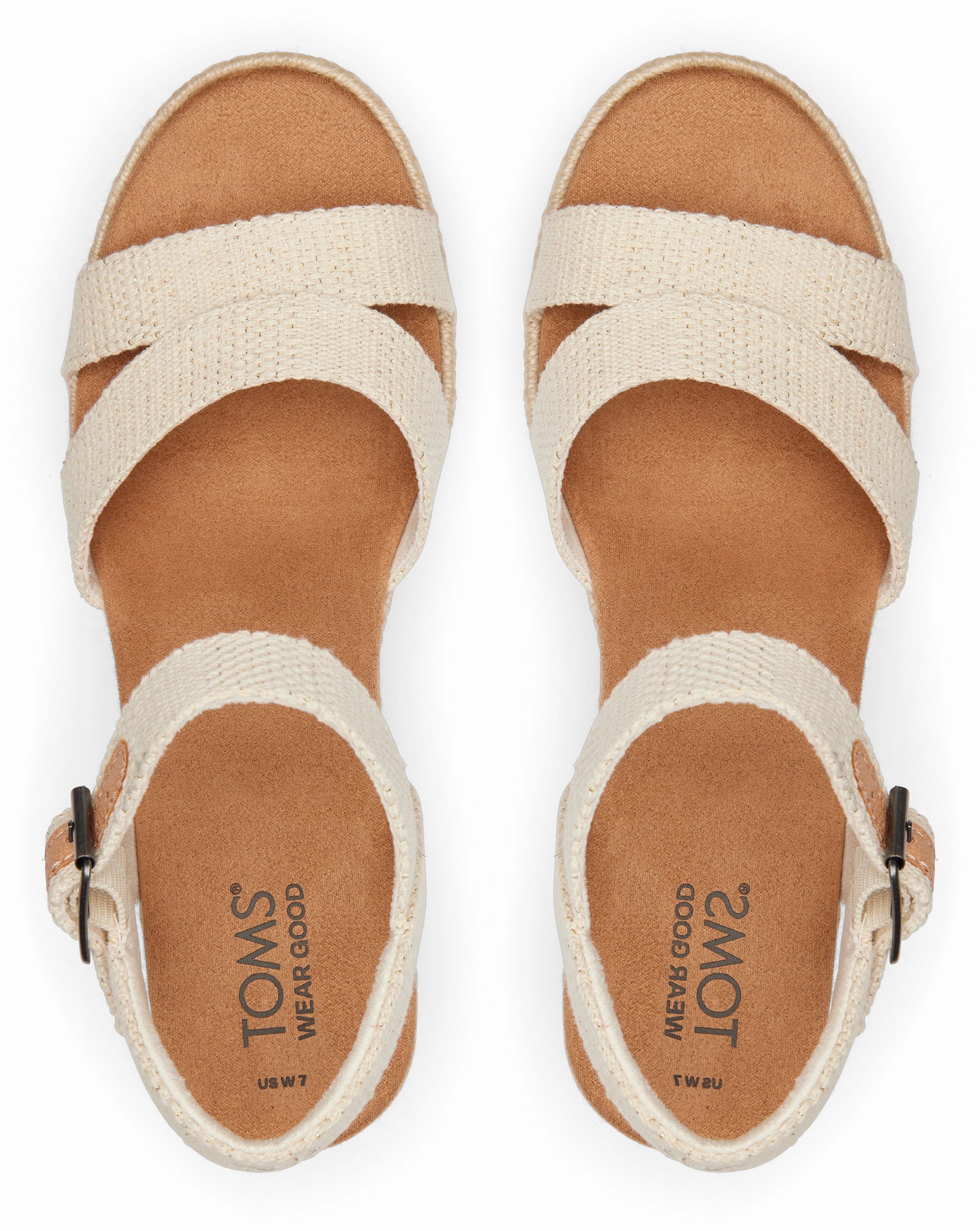 Audrey Espadrille Sandal - Natural Undyed Metallic Linen Stripe