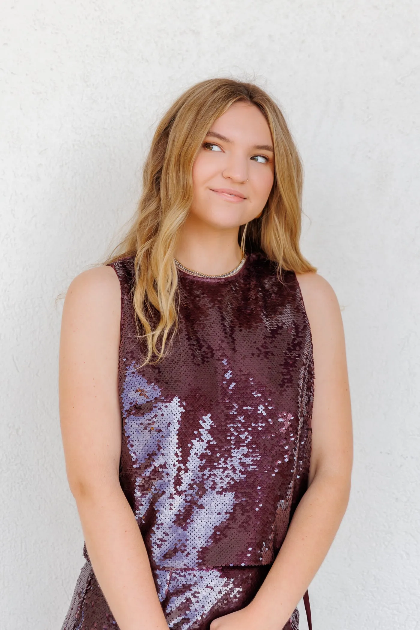 Noise Reduced Zipper AURORA SEQUIN TOP