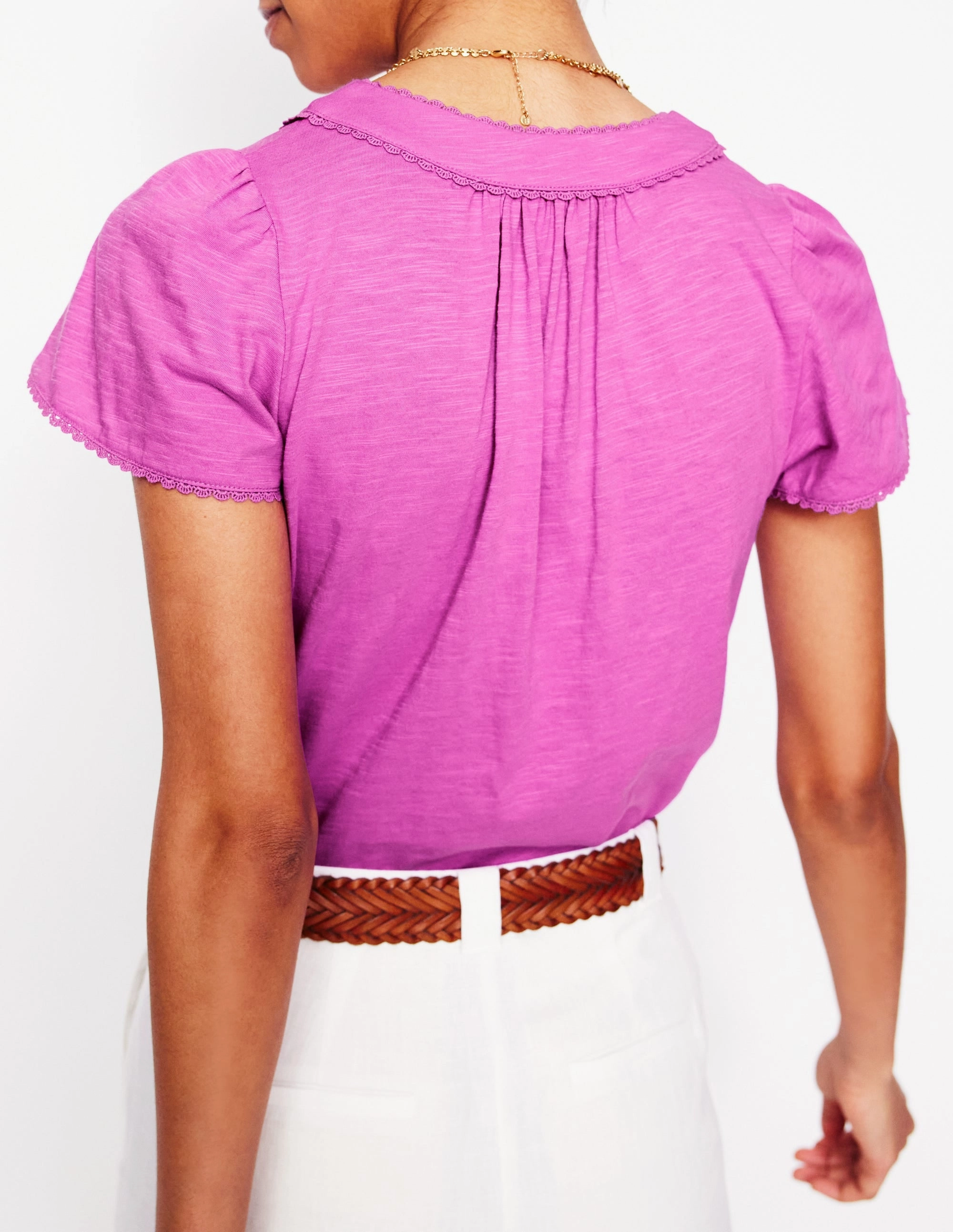 NonRestrictiveSilhouette UVProtection Ava Short Sleeve Top-Radiant Orchid