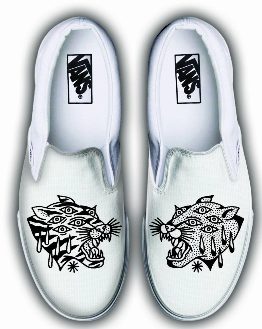 Baggins Original Classic Slip-On Ali Bruce Tiger White