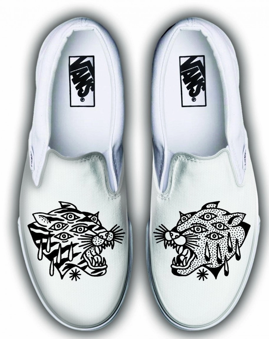 Baggins Original Classic Slip-On Ali Bruce Tiger White