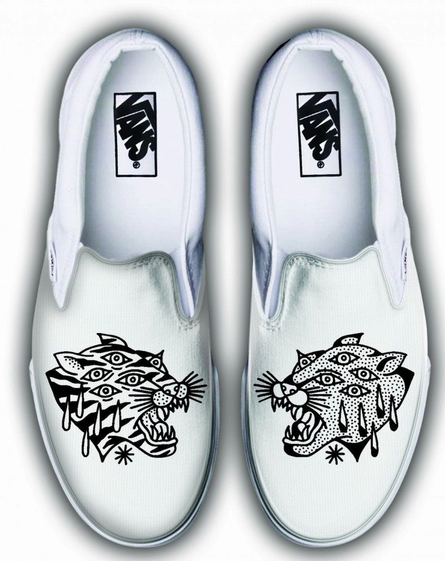 Baggins Original Classic Slip-On Ali Bruce Tiger White