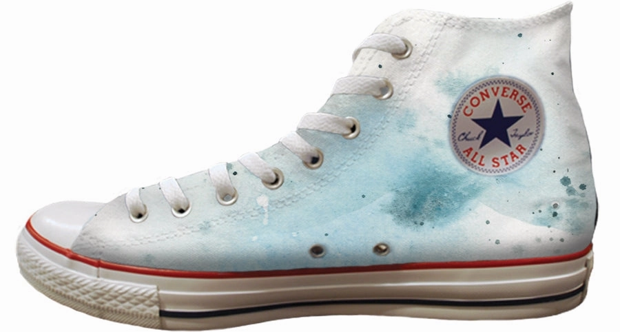 Baggins Original Hi Top Gabby Guglielmi Watercolour Whales