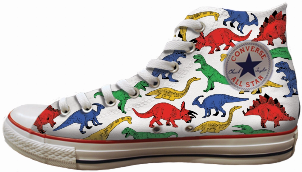 Baggins Original Hi Top Primary Colour Dinosaurs
