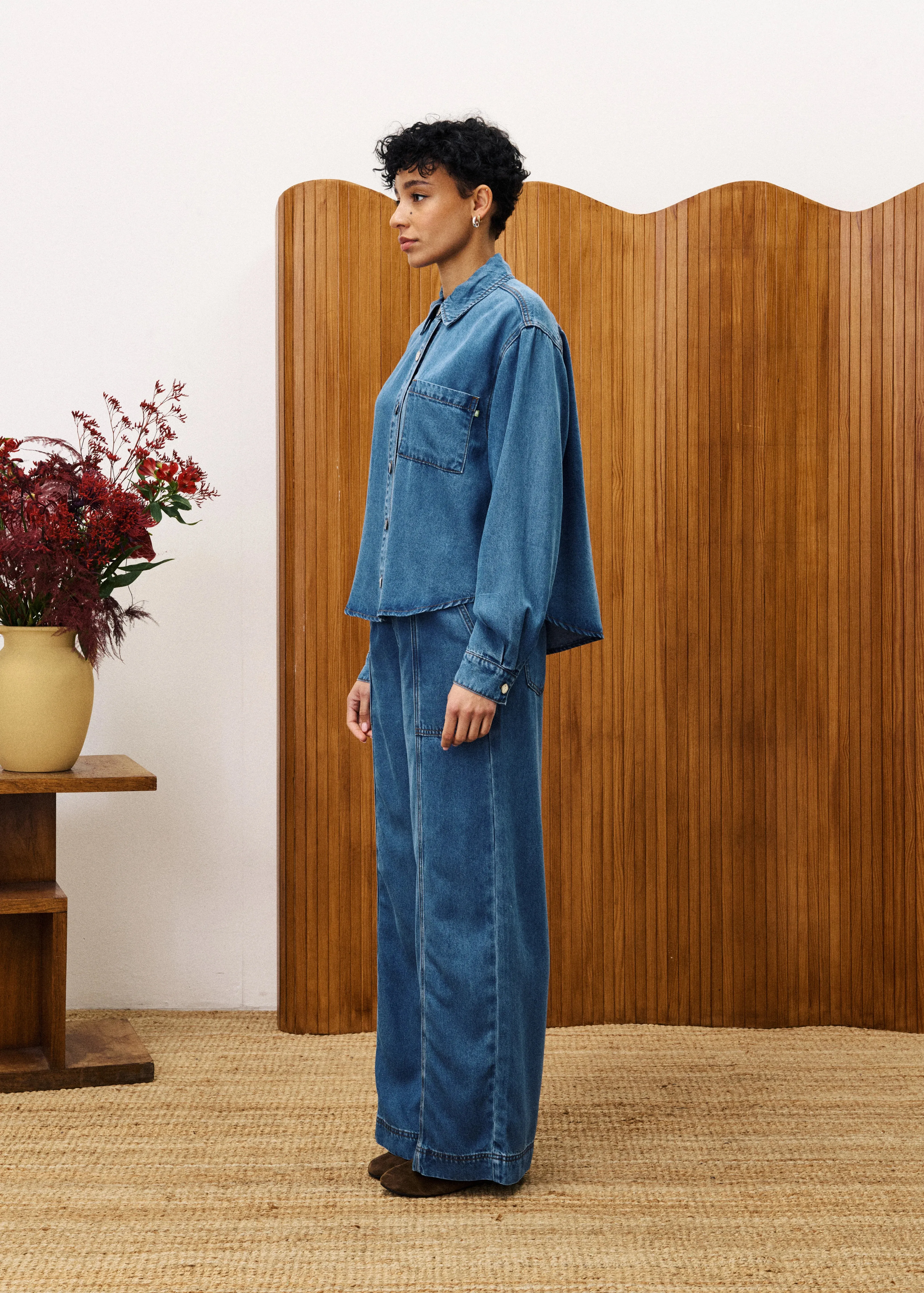 BALSAMINE BLUE DENIM PANTS Neutral Tone