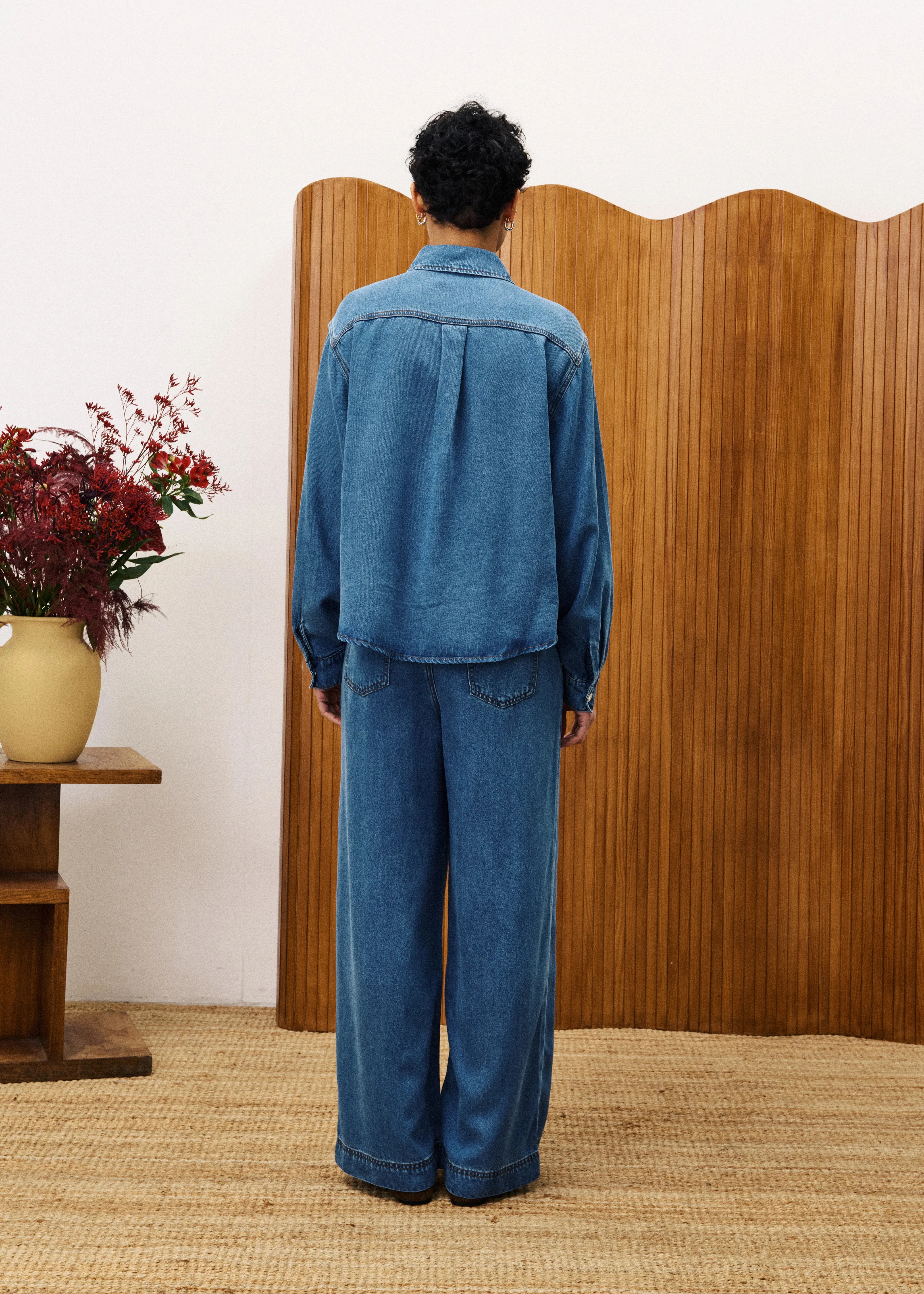 Tear Resistant Denim Versatile Weekend Style BALSAMINE BLUE DENIM PANTS