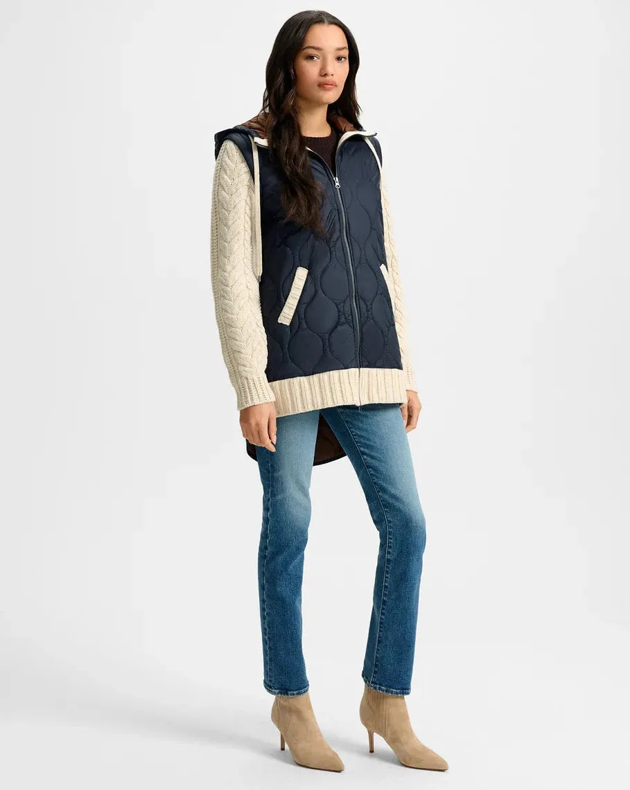 Cold Day Barrows Knit Sleeve Quilted Jacket Navy/Heathered Sand