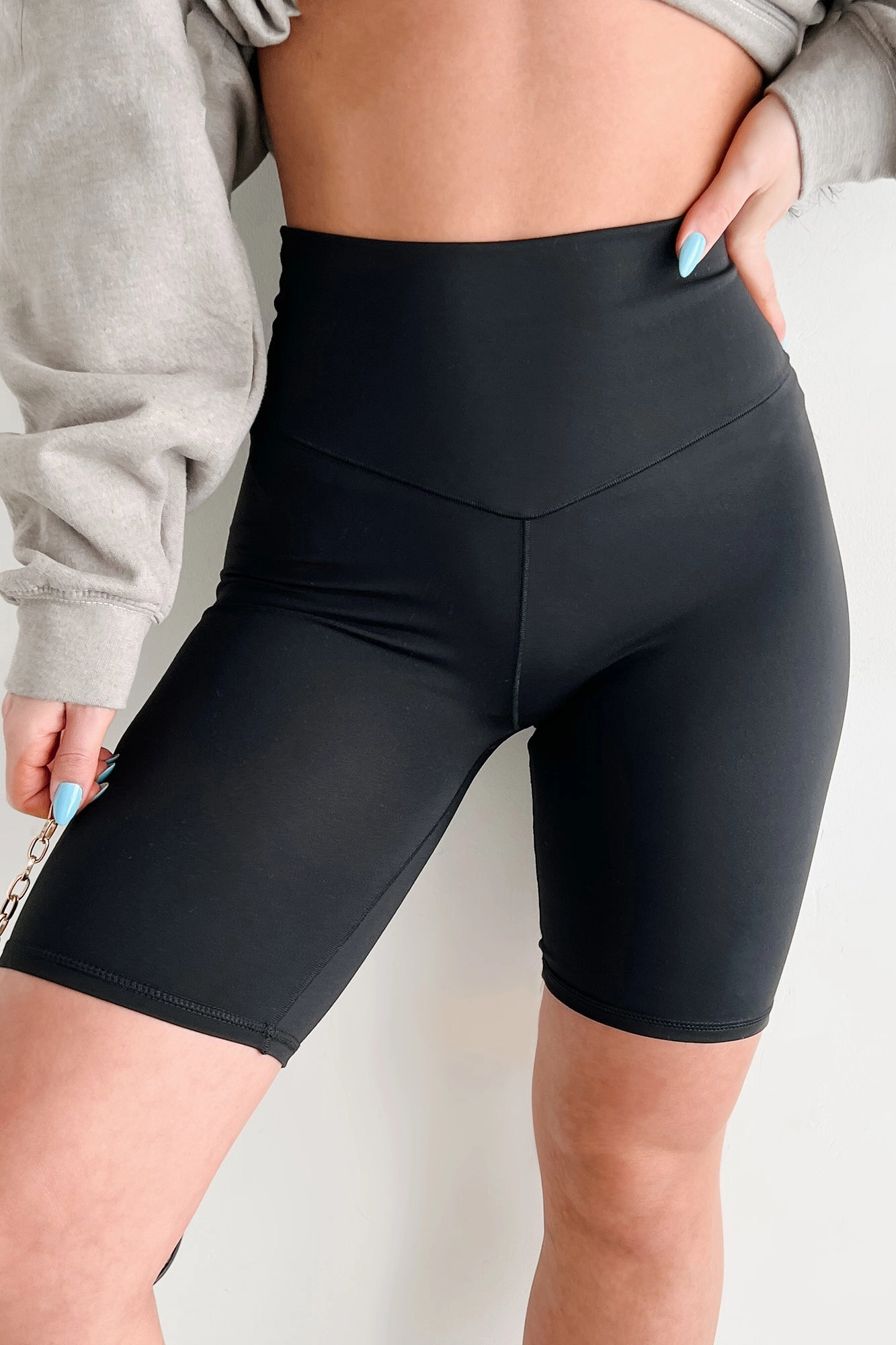 All Day Comfort Fit Be In Your Element High Rise Biker Shorts (Black)