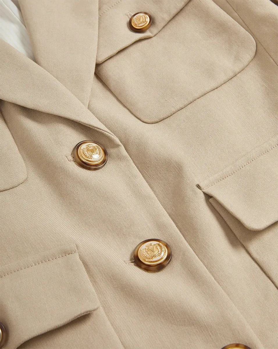 Acknowledge Wrinkle Resistant Schuyler Flap Pocket Jacket Stone Khaki