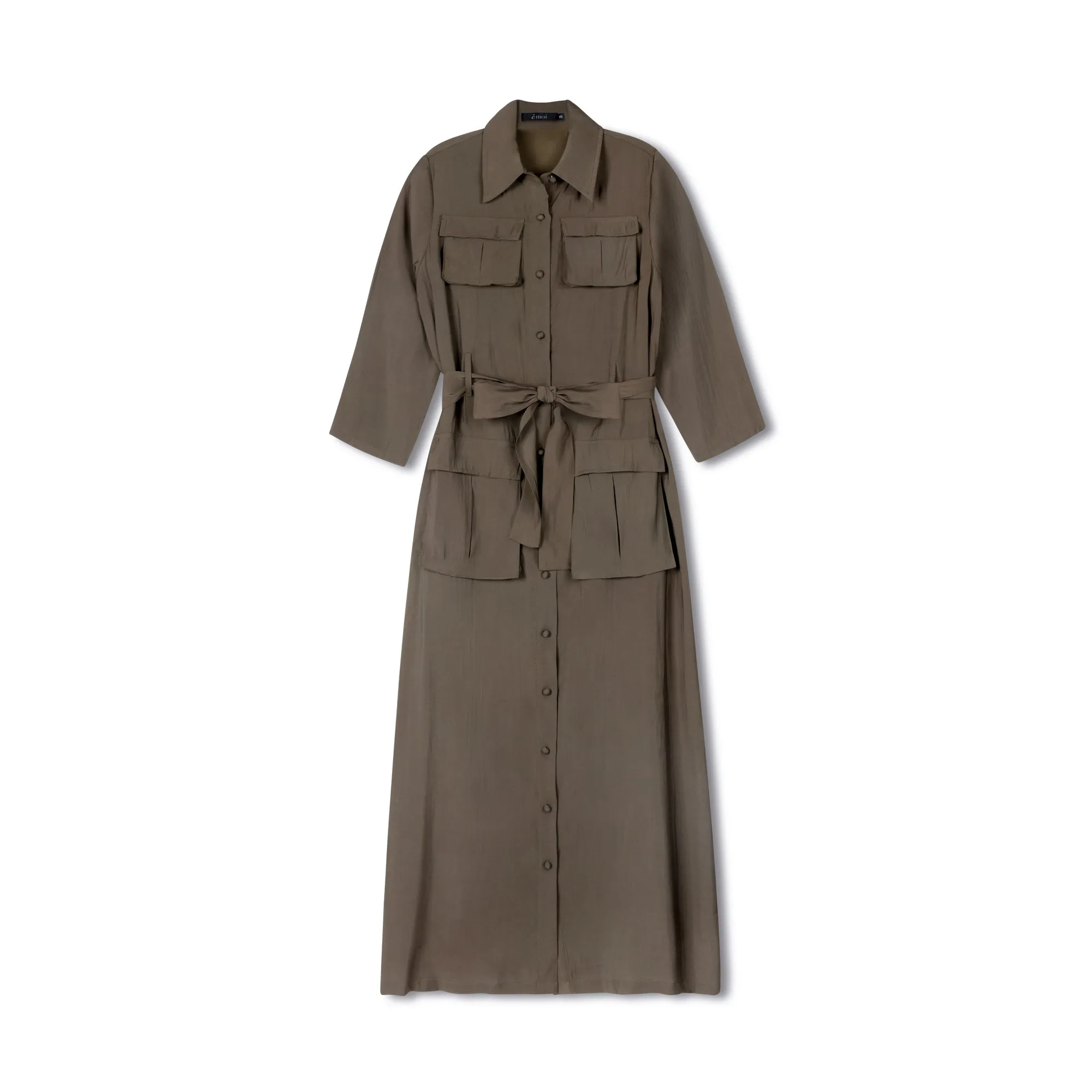 Luxury Feel Belted Shirtdress | Brown [Final Sale]