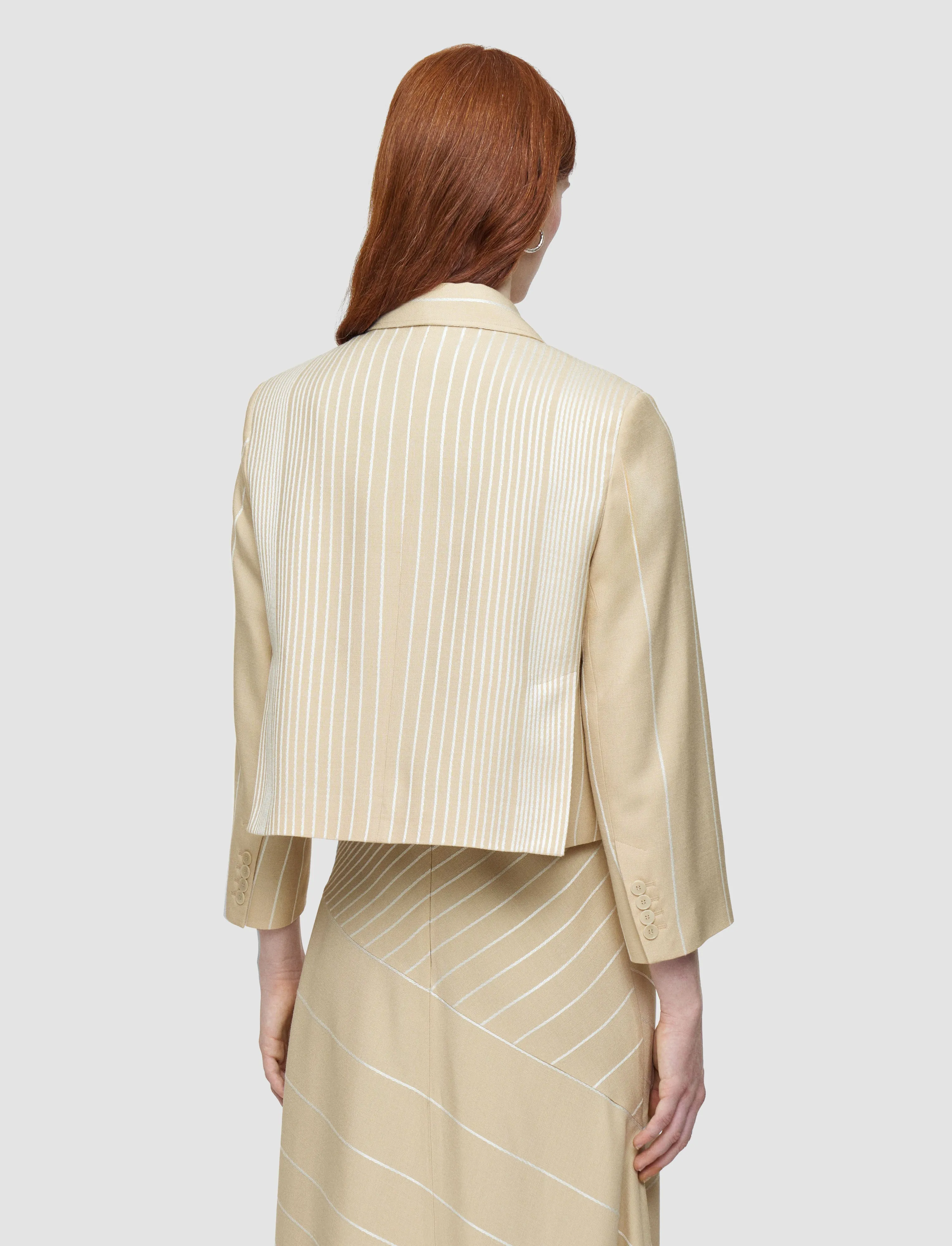 Neutral Comfort Reveal Berlier Embroidered Stripes Jacket