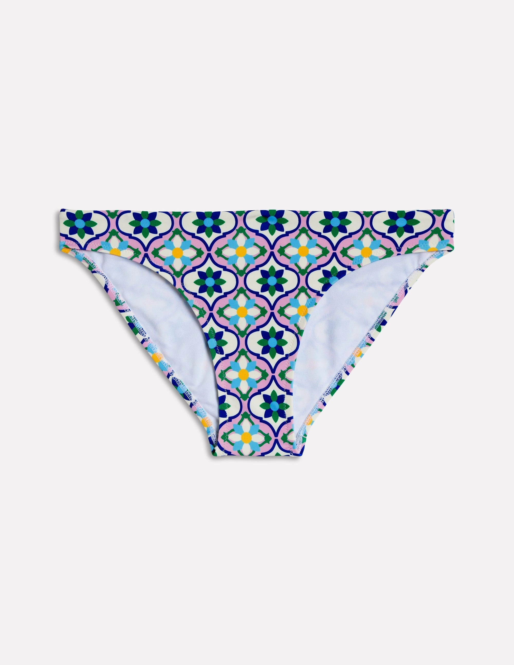 Classic Bikini Bottoms-Multi, Floweret Tile Soft Brushed Interior