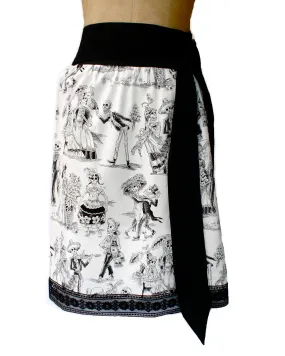 Modern Wardrobe Black and White Day Of The Dead Inspired Skirt #S-TH720
