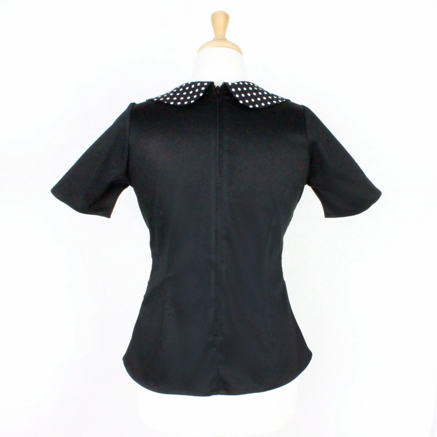 Black and Polkadots Vintage Inspired Top T-BP558 NoTagLabel