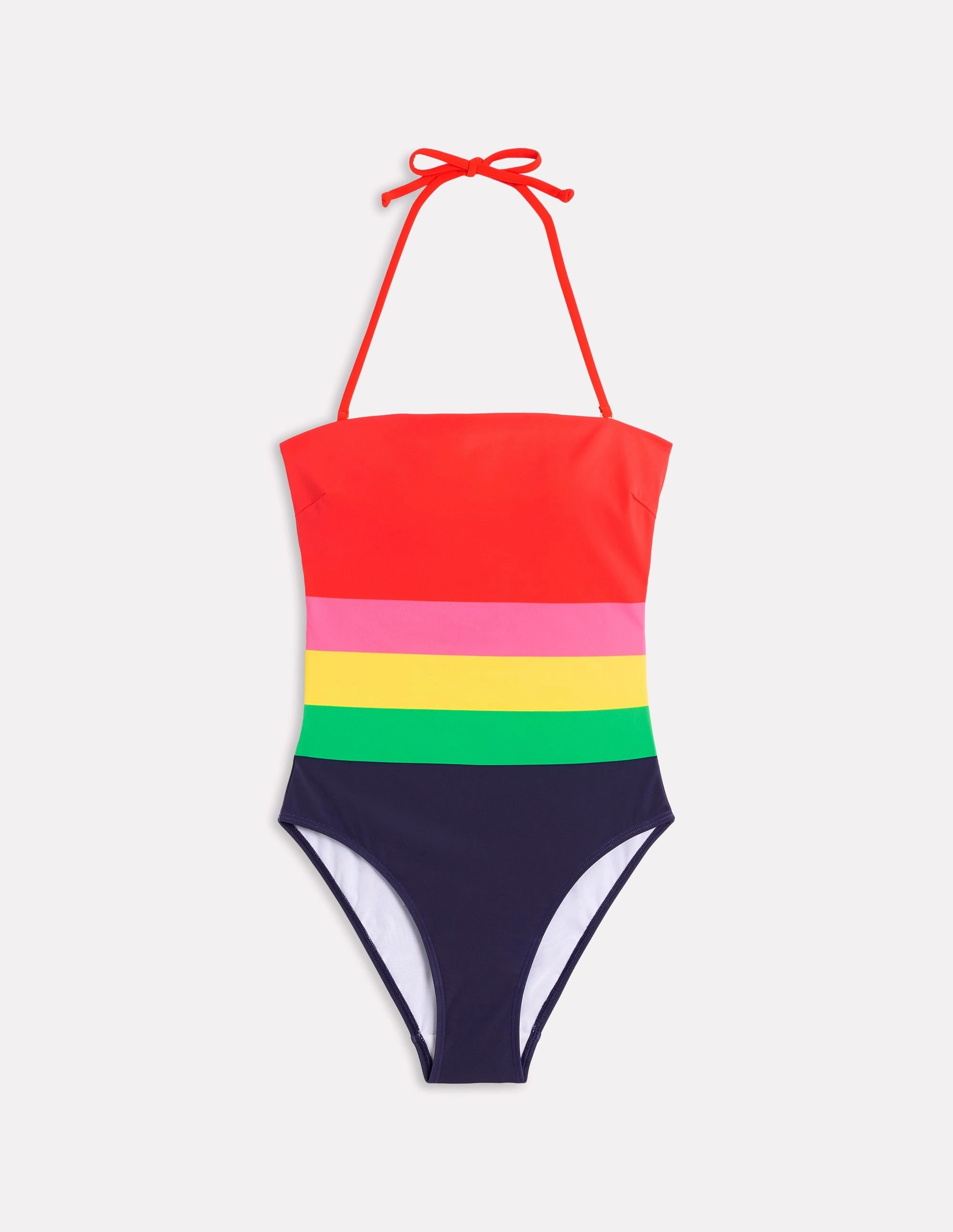 Built In Liner Sleek Silhouette Paros Bandeau Swimsuit-Multi, Colourblock